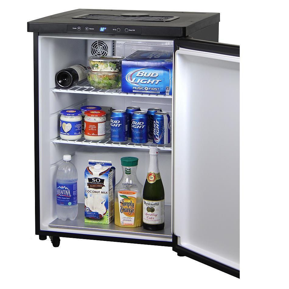 Kegco One Tap Faucet Digital Temperature Kegerator - Black Cabinet with Black Stainless Steel Door