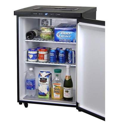 Kegco Three Keg Tap Faucet Digital Kegerator - Black Matte Cabinet and Stainless Steel Door