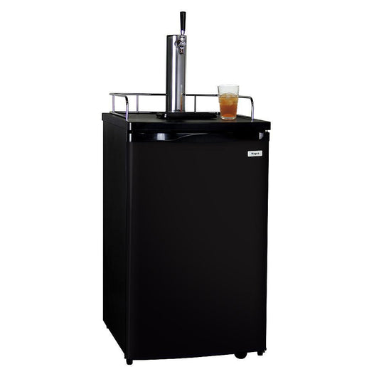 Kegco Kombucha Dispenser with Black Cabinet and Door