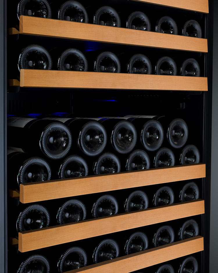 47" Wide FlexCount II Tru-Vino 344 Bottle Four Zone Black Side-by-Side Wine Refrigerator