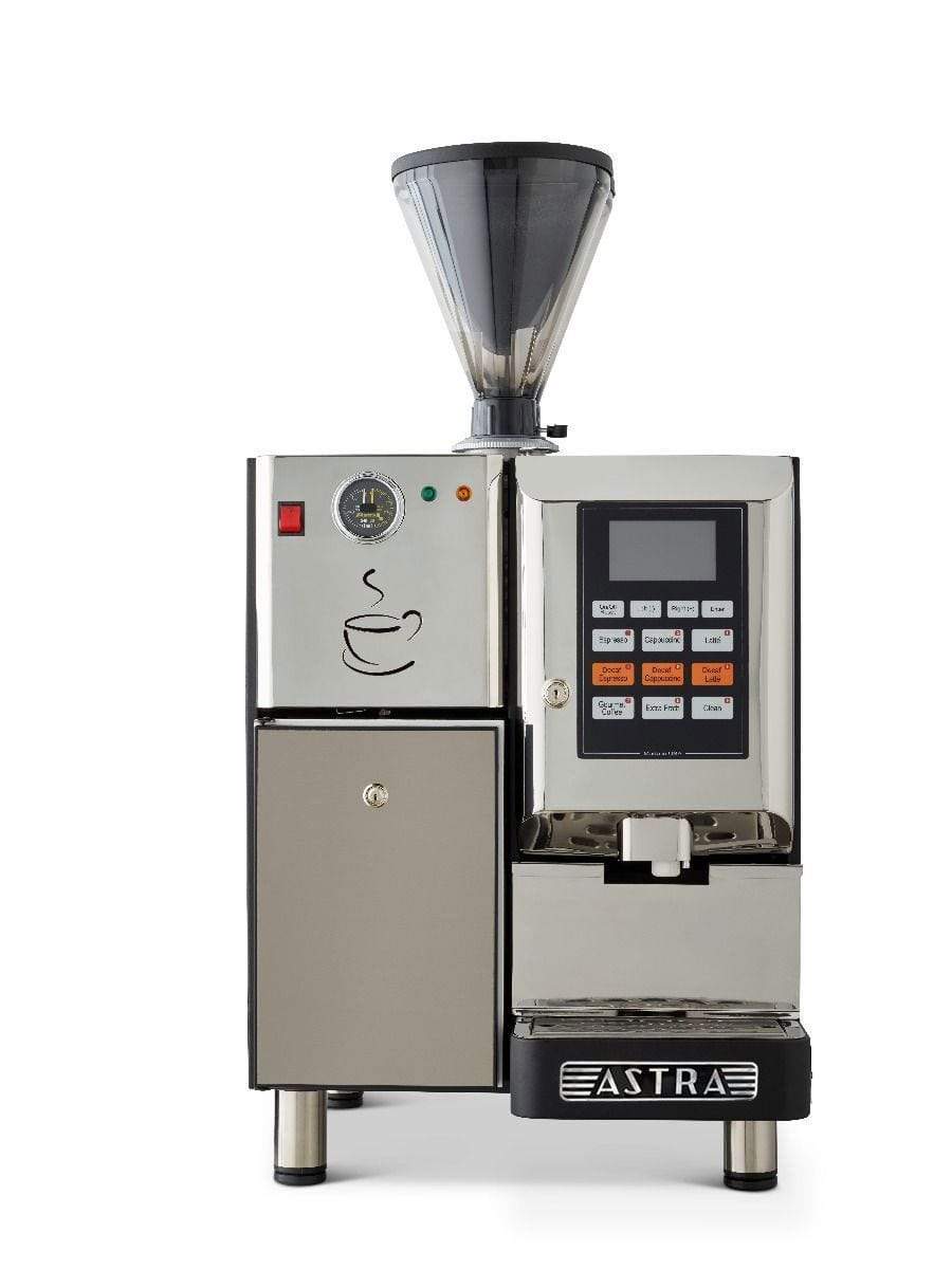 Astra Espresso Machines Astra Super Automatic Espresso Machine, Double Hopper with Refrigerator, 110V SM-222-1