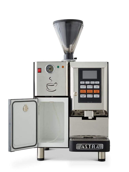 Astra Espresso Machines Astra Super Automatic Espresso Machine, Double Hopper with Refrigerator, 110V SM-222-1