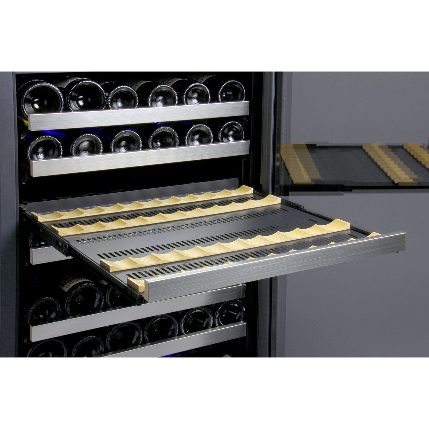 Allavino 128 Bottle Single Zone Stainless Steel Right Hinge Wine Refrigerator