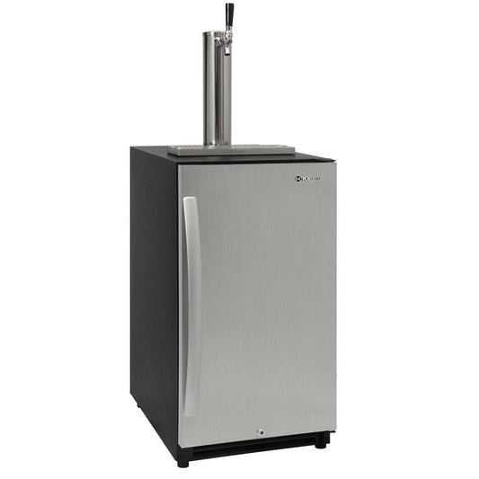 Kegco 15" Wide Single Tap Stainless Steel Built-In Right Hinge Kegerator