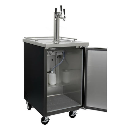 Kegco Three Keg Tap Faucet Commercial Grade Kegerator - Black Cabinet with Black Door