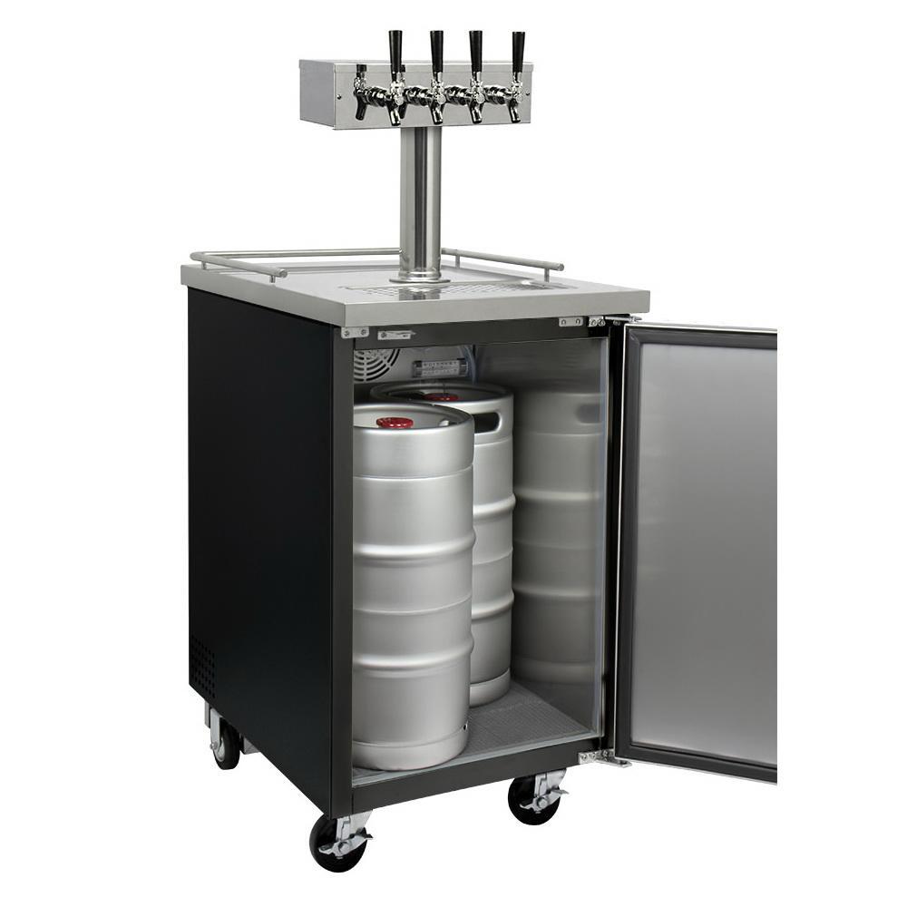 Kegco Four Tap Commercial Grade Kegerator - Black
