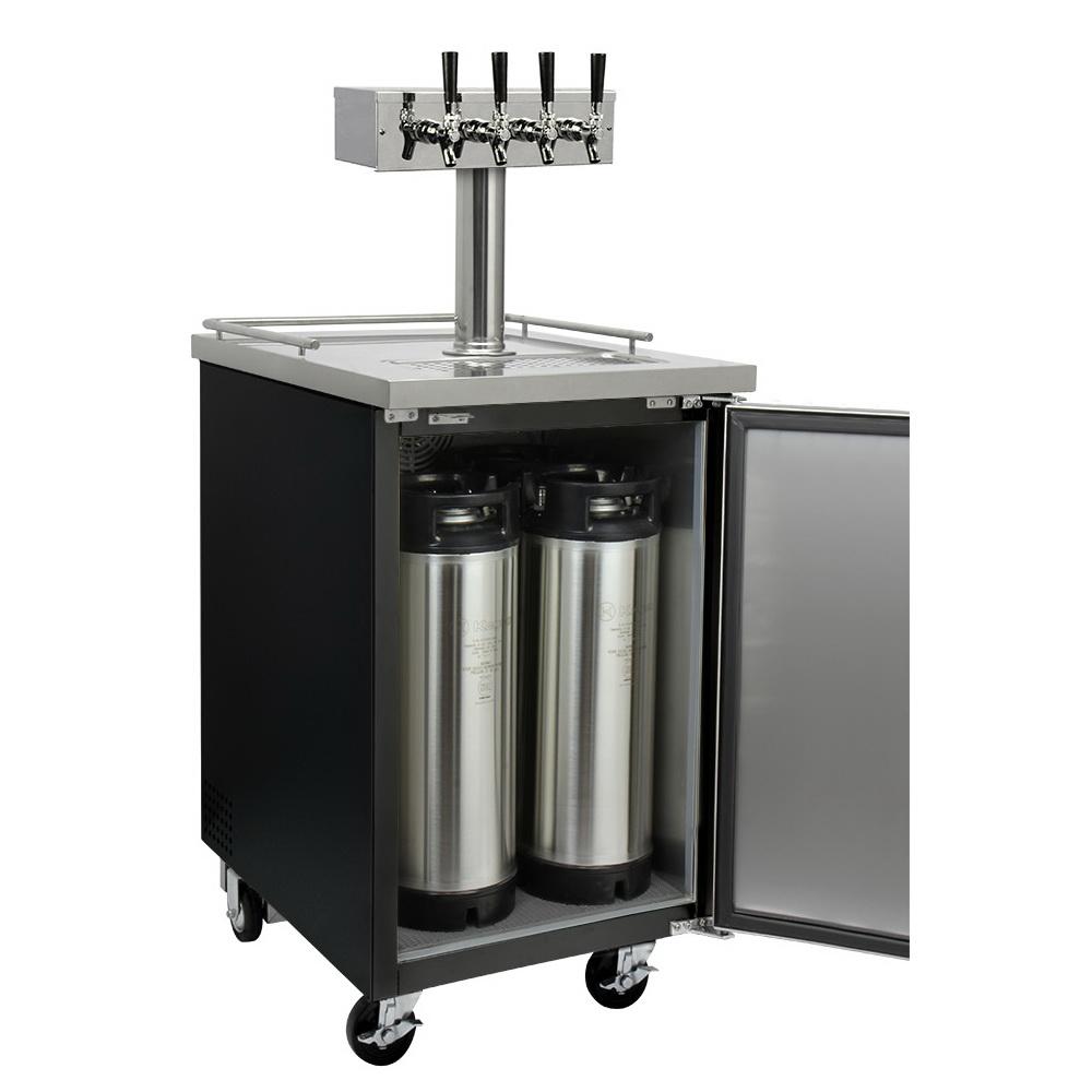 Kegco Four Tap Commercial Grade Kegerator - Black
