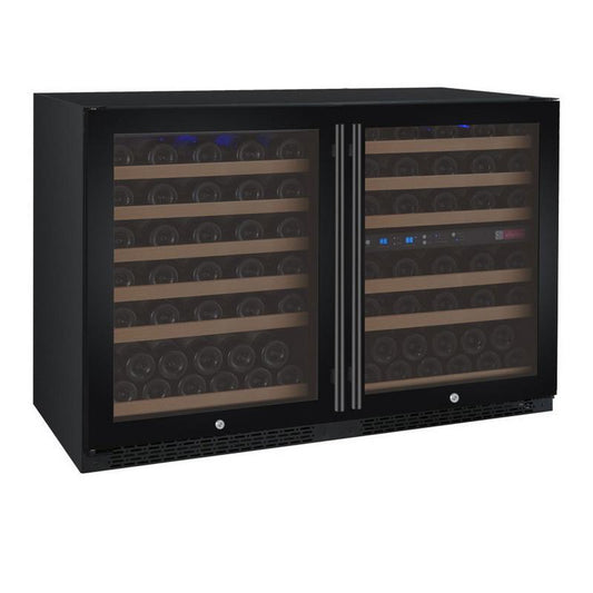 Allavino 112 Bottle Three Zone Black Side-by-Side Wine Refrigerator