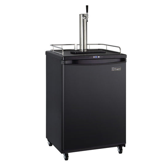 Kegco Single Tap Faucet Full Size Commercial Grade Digital Kegerator - Black Cabinet with Black Door