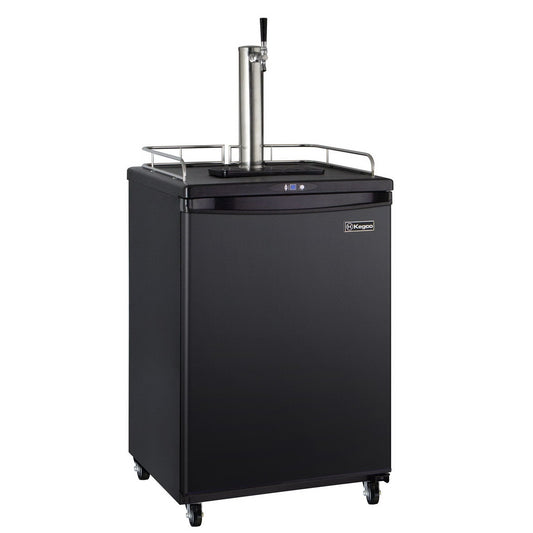 Kegco Single Tap Faucet Full Size Commercial Grade Digital Kegerator - Black Cabinet with Black Door