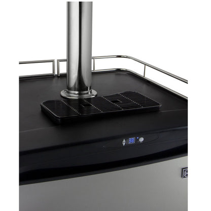 Kegco Two Faucet Commercial Grade Digital Kombucha Kegerator - Black Cabinet with Stainless Steel Door